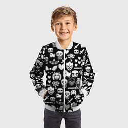 Бомбер детский UNDERTALE PATTERN БЕЛЫЙ, цвет: 3D-белый — фото 2