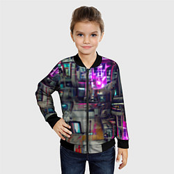 Бомбер детский Инженерия, цвет: 3D-черный — фото 2