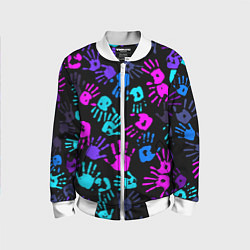 Детский бомбер Следы неоновых рук