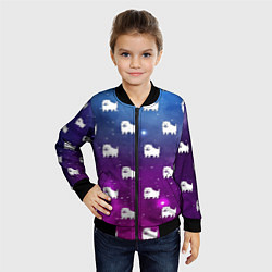 Бомбер детский UNDERTALE DOGS PATTERN SPACE, цвет: 3D-черный — фото 2