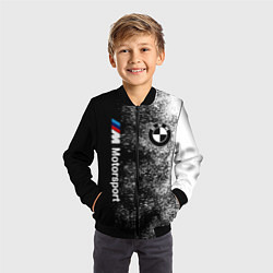 Бомбер детский БМВ Черно-белый логотип, цвет: 3D-черный — фото 2