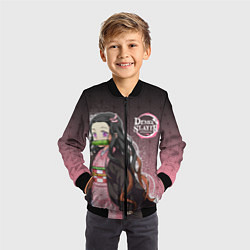 Бомбер детский НЕЗУКО NEZUKO SLAYER, цвет: 3D-черный — фото 2