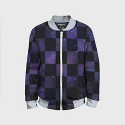 Детский бомбер Space Neon Chessboard