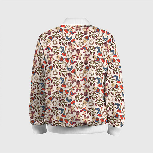 Детский бомбер Россия паттерн светлый / 3D-Белый – фото 2