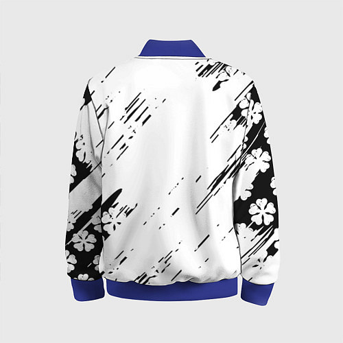 Детский бомбер Чёрный клевер black clover, / 3D-Синий – фото 2