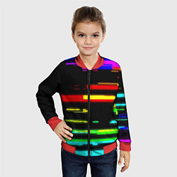 Бомбер детский Color fashion glitch, цвет: 3D-красный — фото 2