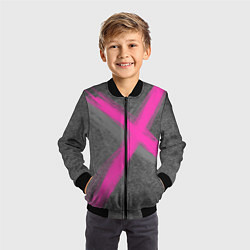 Бомбер детский Коллекция Get inspired! Pink cross Абстракция Fl-4, цвет: 3D-черный — фото 2