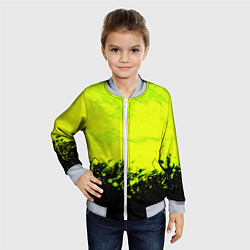 Бомбер детский НЕОНОВЫЕ БРЫЗГИ КРАСКИ, цвет: 3D-серый — фото 2