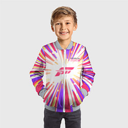 Бомбер детский Bright Lines Forza Horizon 5, цвет: 3D-серый — фото 2