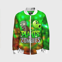 Бомбер детский Plants vs Zombies горохострел и зомби, цвет: 3D-белый