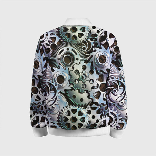 Детский бомбер Стимпанк шестеренки Steampunk / 3D-Белый – фото 2