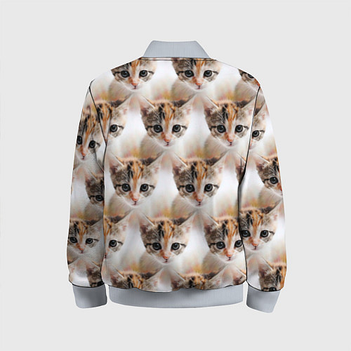 Детский бомбер Маленький котенок паттерн / 3D-Серый – фото 2