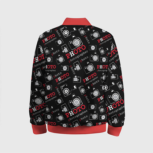 Детский бомбер Photographer Фотограф / 3D-Красный – фото 2