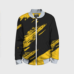 Бомбер детский BLACK AND YELLOW GRUNGE ГРАНЖ, цвет: 3D-серый
