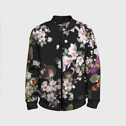 Бомбер детский Краски весны, цвет: 3D-черный