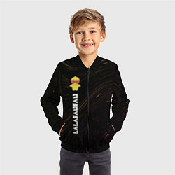 Бомбер детский LALAFANFAN - ЖЕЛТАЯ - Разводы, цвет: 3D-черный — фото 2