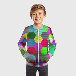 Бомбер детский Геометрический узор Pattern, цвет: 3D-серый — фото 2