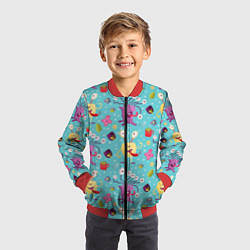 Бомбер детский Веселые чудики детский клипарт, цвет: 3D-красный — фото 2