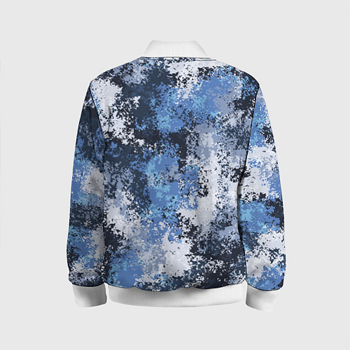 Детский бомбер Спортивный камуфляж Пикси - Черника / 3D-Белый – фото 2
