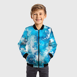 Бомбер детский Спортивный камуфляж Пикси - Лагуна, цвет: 3D-черный — фото 2