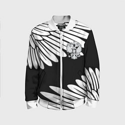 Бомбер детский КРЫЛЬЯ СВОБОДЫ ГЕРБ РОССИИ, цвет: 3D-белый