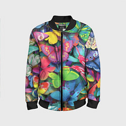 Детский бомбер Стая бабочек Pattern