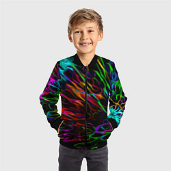 Бомбер детский Neon pattern Vanguard, цвет: 3D-черный — фото 2