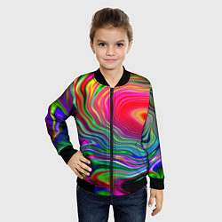 Бомбер детский Expressive pattern Neon, цвет: 3D-черный — фото 2