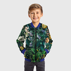 Бомбер детский Цветы Темный Сад, цвет: 3D-синий — фото 2