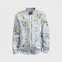 Детский бомбер Цветы Золотые Листья