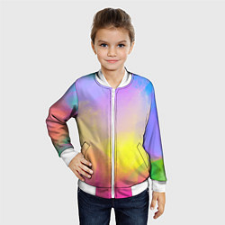 Бомбер детский Красочный неон, цвет: 3D-белый — фото 2
