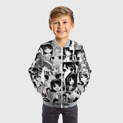 Бомбер детский Харухи Судзумия паттерн, цвет: 3D-серый — фото 2