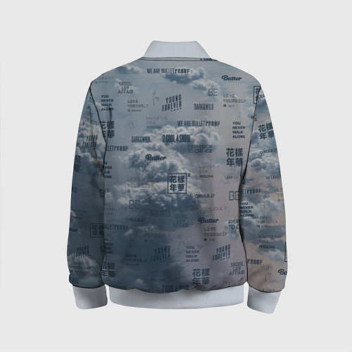 Детский бомбер BTS Дискография / 3D-Серый – фото 2