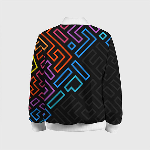 Детский бомбер НЕОНОВЫЕ ФИГУРЫ НЕОН / 3D-Белый – фото 2