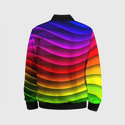 Детский бомбер Color line neon pattern Abstraction Summer 2023 / 3D-Черный – фото 2