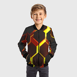Бомбер детский Лавовые Соты 3D, цвет: 3D-черный — фото 2