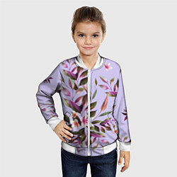 Бомбер детский Цветы Вересковый Сад, цвет: 3D-белый — фото 2