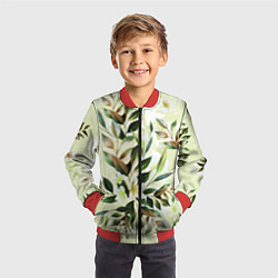Бомбер детский Цветы Липовый Сад, цвет: 3D-красный — фото 2