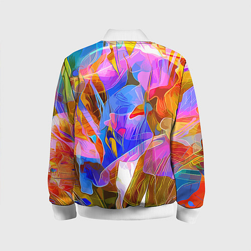 Детский бомбер Красочный цветочный паттерн Лето Colorful floral p / 3D-Белый – фото 2