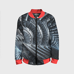 Бомбер детский Фрактальный абстрактный паттерн Броня Fractal Abst, цвет: 3D-красный