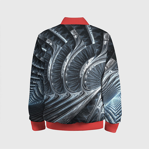 Детский бомбер Фрактальный абстрактный паттерн Броня Fractal Abst / 3D-Красный – фото 2