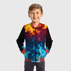 Бомбер детский Лед и Пламя Борьба стихий, цвет: 3D-красный — фото 2