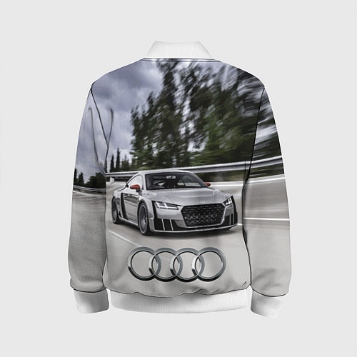 Детский бомбер Ауди на скоростном шоссе Audi on the expressway / 3D-Белый – фото 2