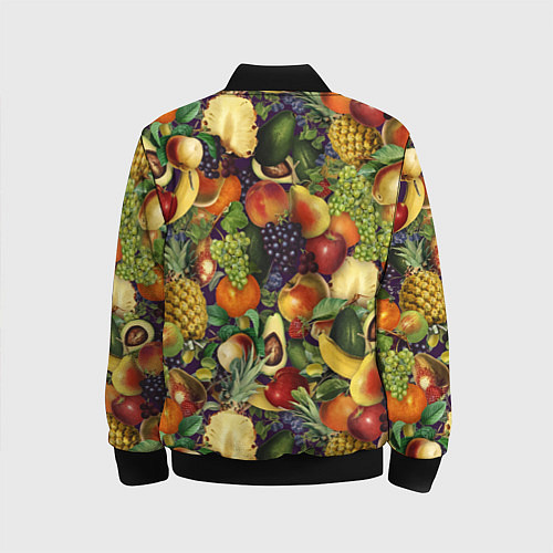 Детский бомбер Вкусные Летние Фрукты / 3D-Черный – фото 2