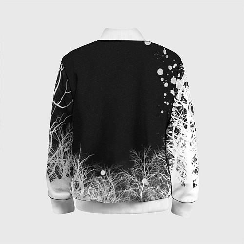 Детский бомбер Белый Неон над лесом White Neon / 3D-Белый – фото 2