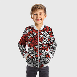Бомбер детский Красно-белые знаки LDR, цвет: 3D-белый — фото 2