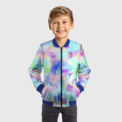 Бомбер детский Градиент Листья Пальм, цвет: 3D-синий — фото 2