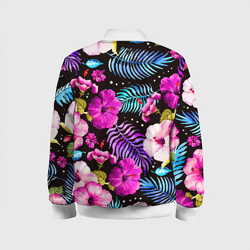 Детский бомбер Floral pattern Summer night Fashion trend / 3D-Белый – фото 2