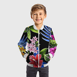 Бомбер детский Floral vanguard composition Летняя ночь Fashion tr, цвет: 3D-белый — фото 2