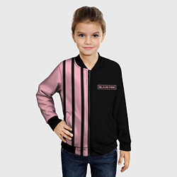 Бомбер детский BLACKPINK HALF BLACK-PINK MINI LOGO, цвет: 3D-черный — фото 2